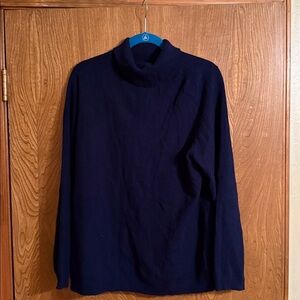 Charter Club Navy Cashmere Sweater, turtleneck.
Navy,2X